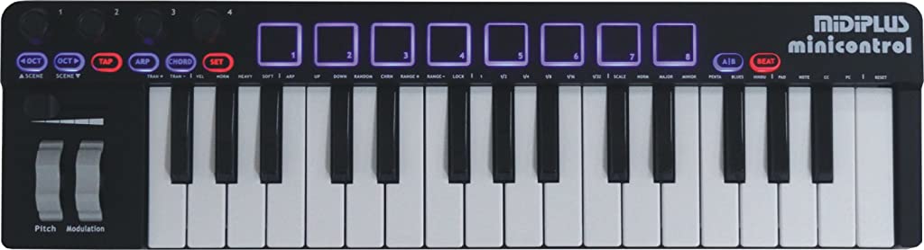 B01E5GGLSY midiplus, 32-Key minicontrol USB MIDI Keyboard Controller