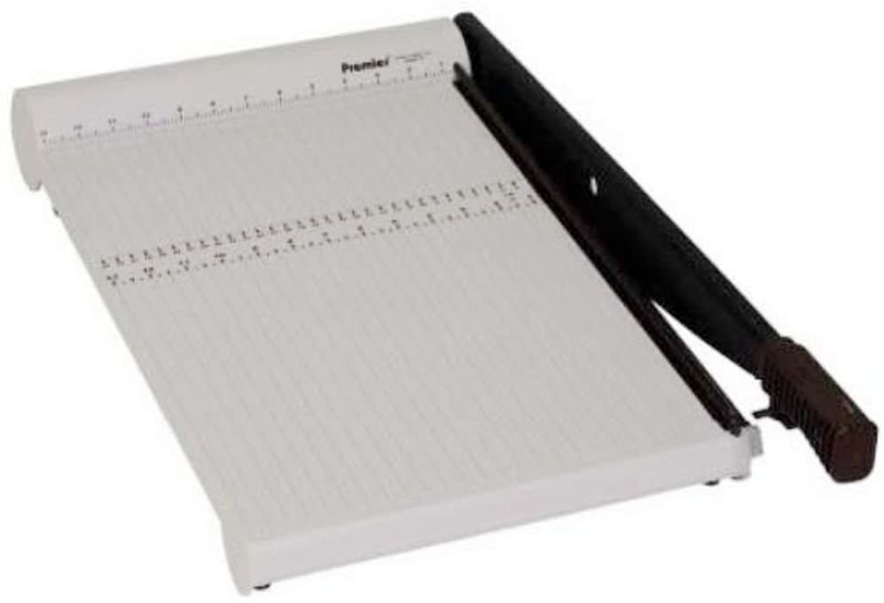 B00IXYT3T4 Martin Yale P218X Premier PolyBoard Paper Trimmer, Up to 10 sheets of 20lb. bond paper at once, Permanent 1/2" grid and dual English and metric rulers ensure proper alignment