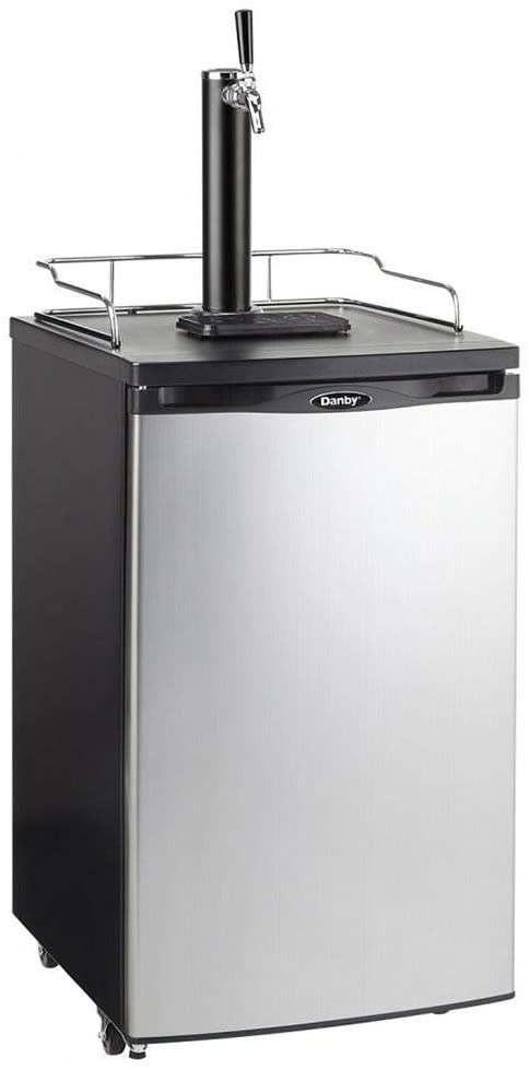 B00WLJS514 Danby Single Tap 5.2 Cubic Ft. Spotless Steel Home Beer Kegerator Beer Dispenser