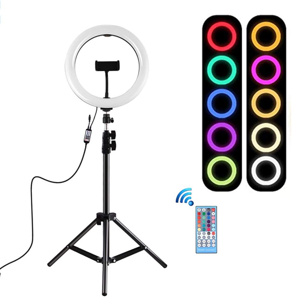 B087P72Y8K Dimmable 26Cm/10.2" Ring Fluorescent Flash Light Lighting Kit for Portrait Fashion Photography and YouTube Self-Portrait Video Shooting