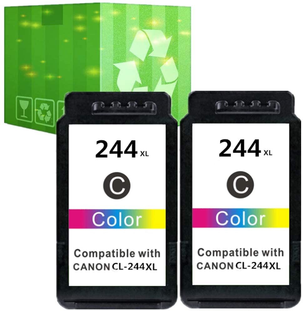 B08FMHLF65 J2INK Remanufactured Ink Cartridge Replacement for Canon CL-244 2 Pack Ink CL-246XL Compatible to TR4520 MX492 MG2520 MG2922 TS302 and TS202 Printers