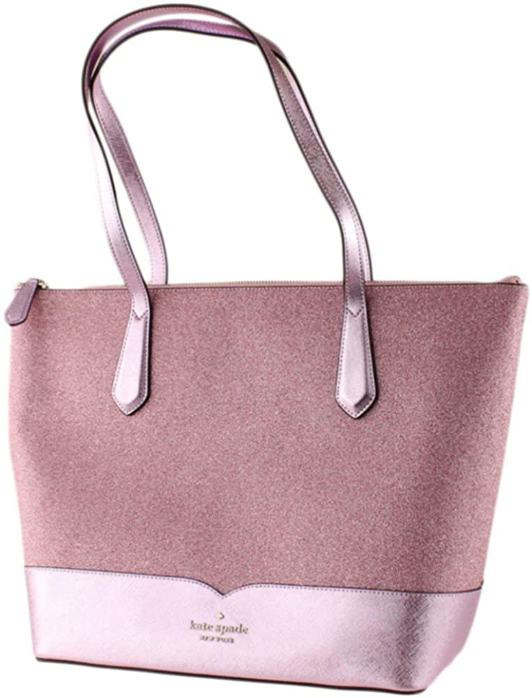 B08M87VXRS Kate Spade New York Lola Glitter Large Top Zip Tote Shoulder Bag Rose Pink