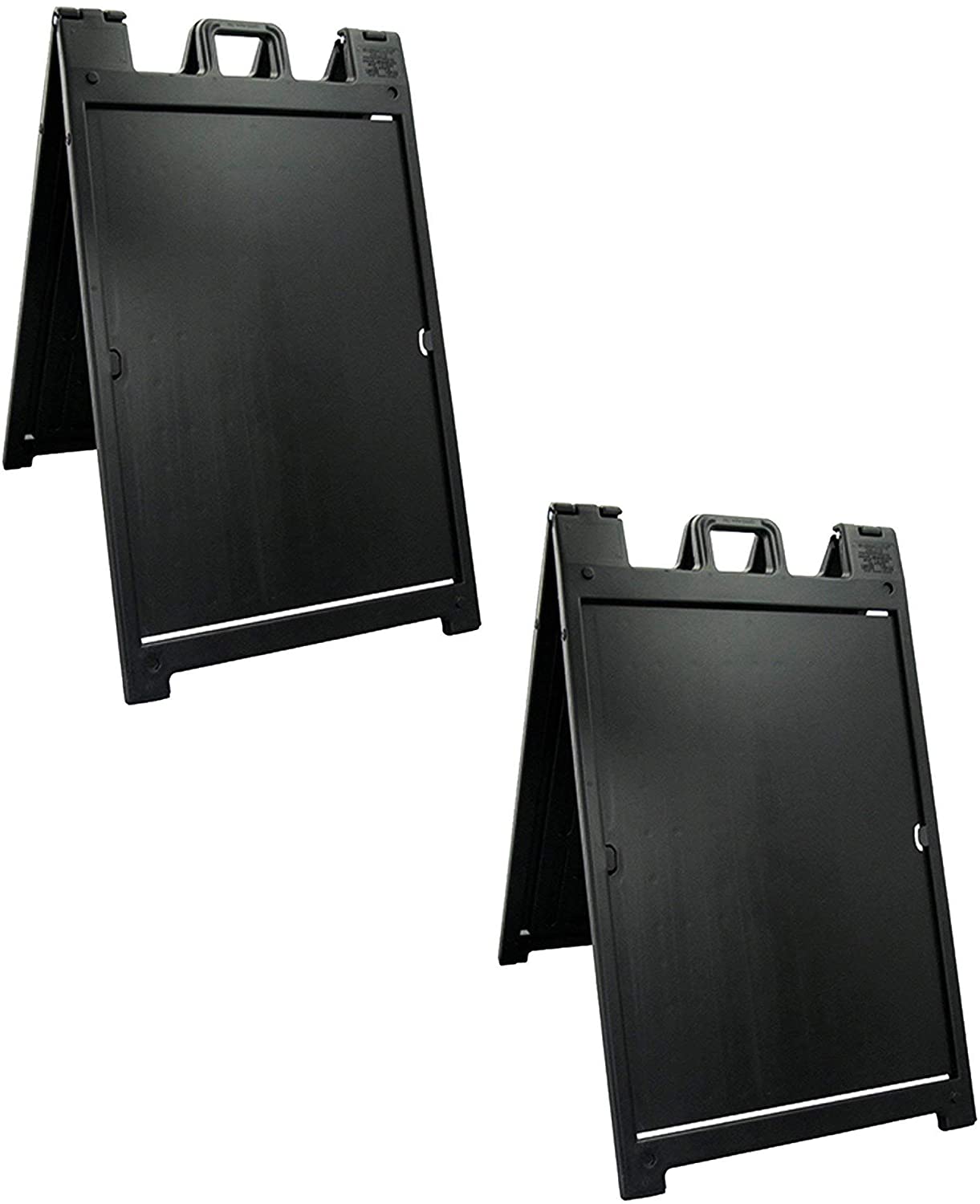 B08H5PPY2S Plasticade Deluxe Signicade Portable Folding Double Sided Sign Stand, Black (2 Pack)