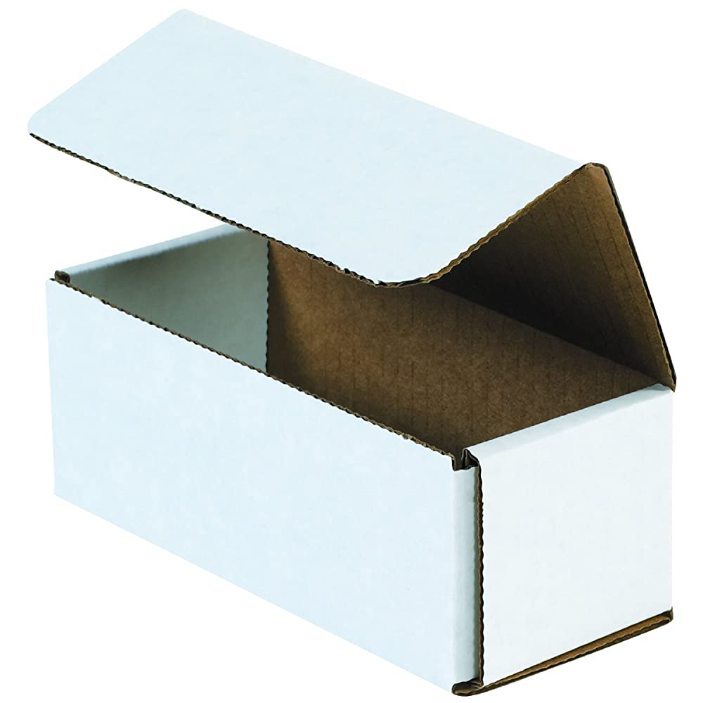 B0782193MX Boxes Fast BFM1054 Corrugated Cardboard Mailers, 10 x 5 x 4 Inches, Tuck Top One-Piece, Die-Cut Shipping Cartons, Medium White Mailing Boxes (Pack of 50)
