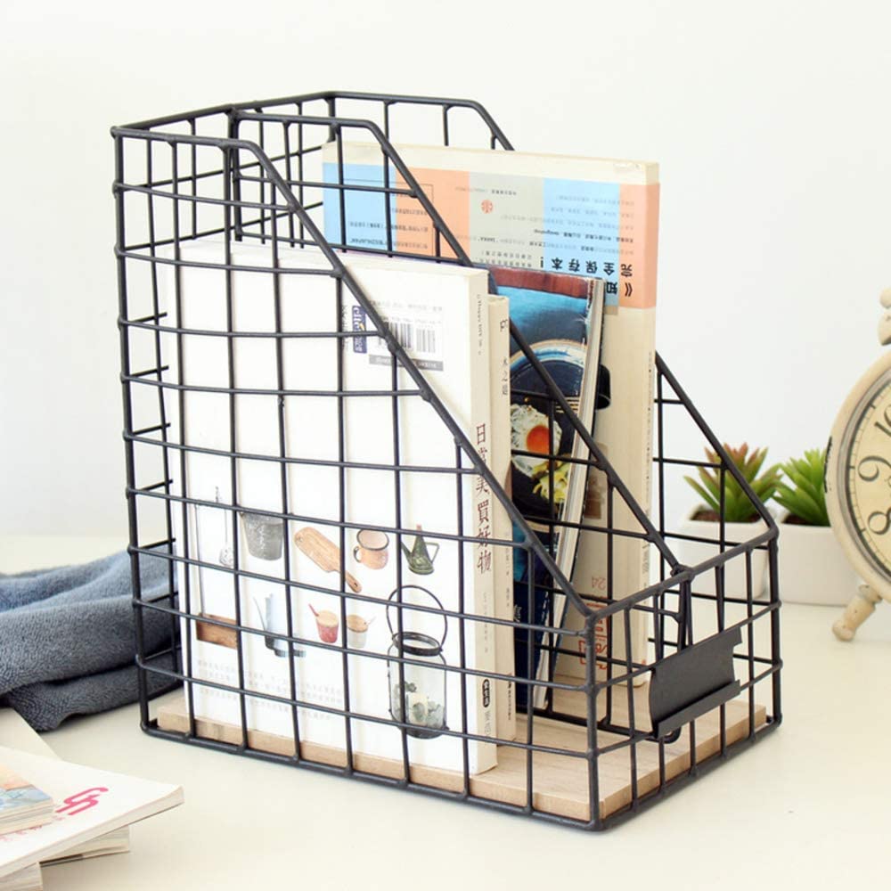 B08RP6F4XL NC 1 Pcs Desktop Grid File Box,Office Supplies Desktop Double Grid Magazine File Storage Box