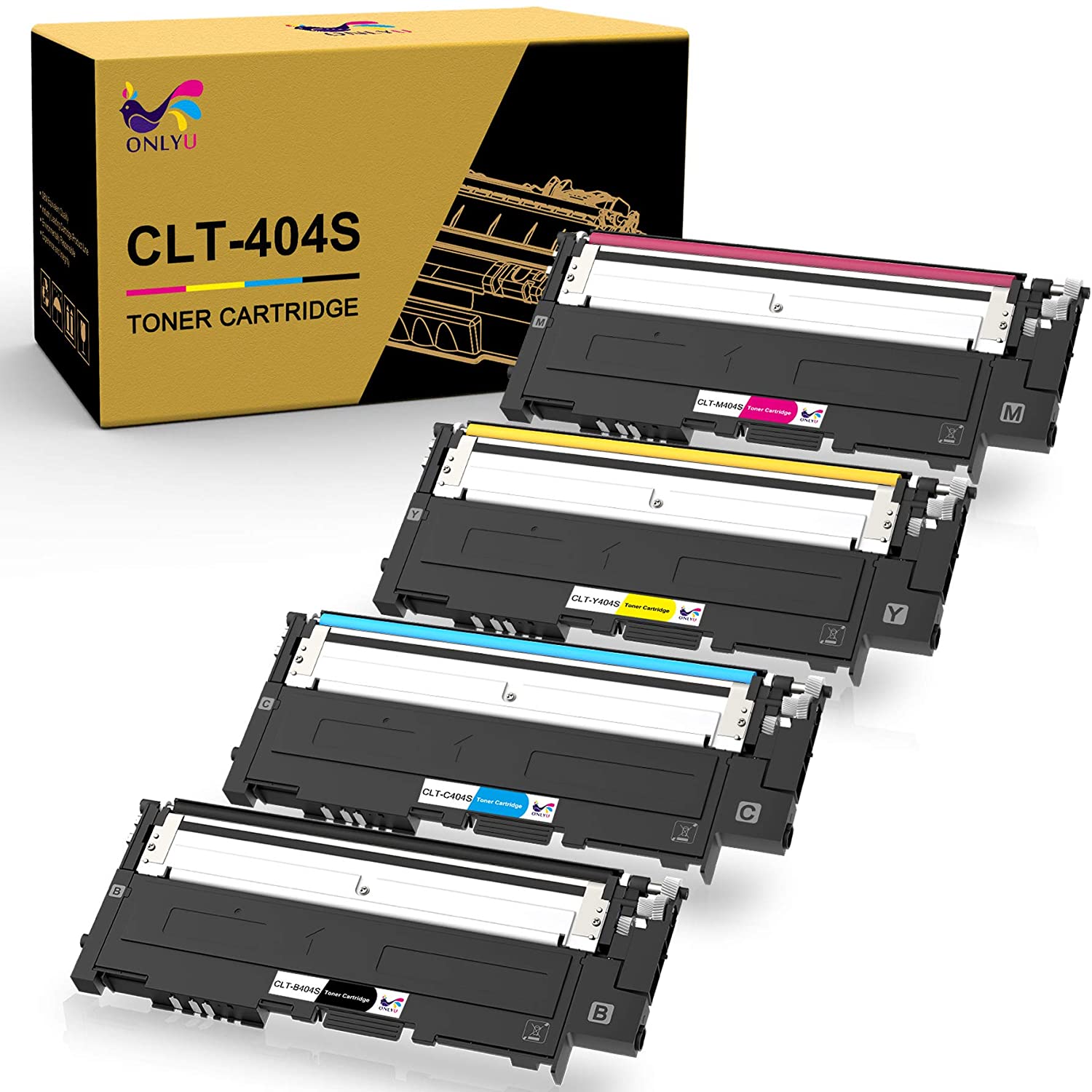 B0784P3WV3 ONLYU Compatible Toner Cartridge Replacement for Samsung CLT-404 CLT-K404S CLT-C404S CLT-M404S CLT-Y404S Xpress C430W C430FW C480FW SL-C430W SL-C480W SL-C480FN (4 Packs)