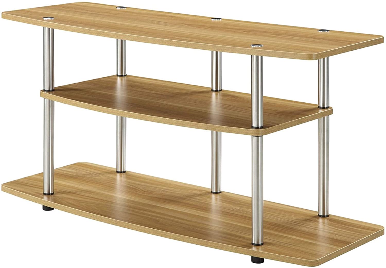 B08R8DTD34 TV Stand and Entertainment Center, Modern Wood Metal TV Stand Entertainment Center in Light Oak Finish