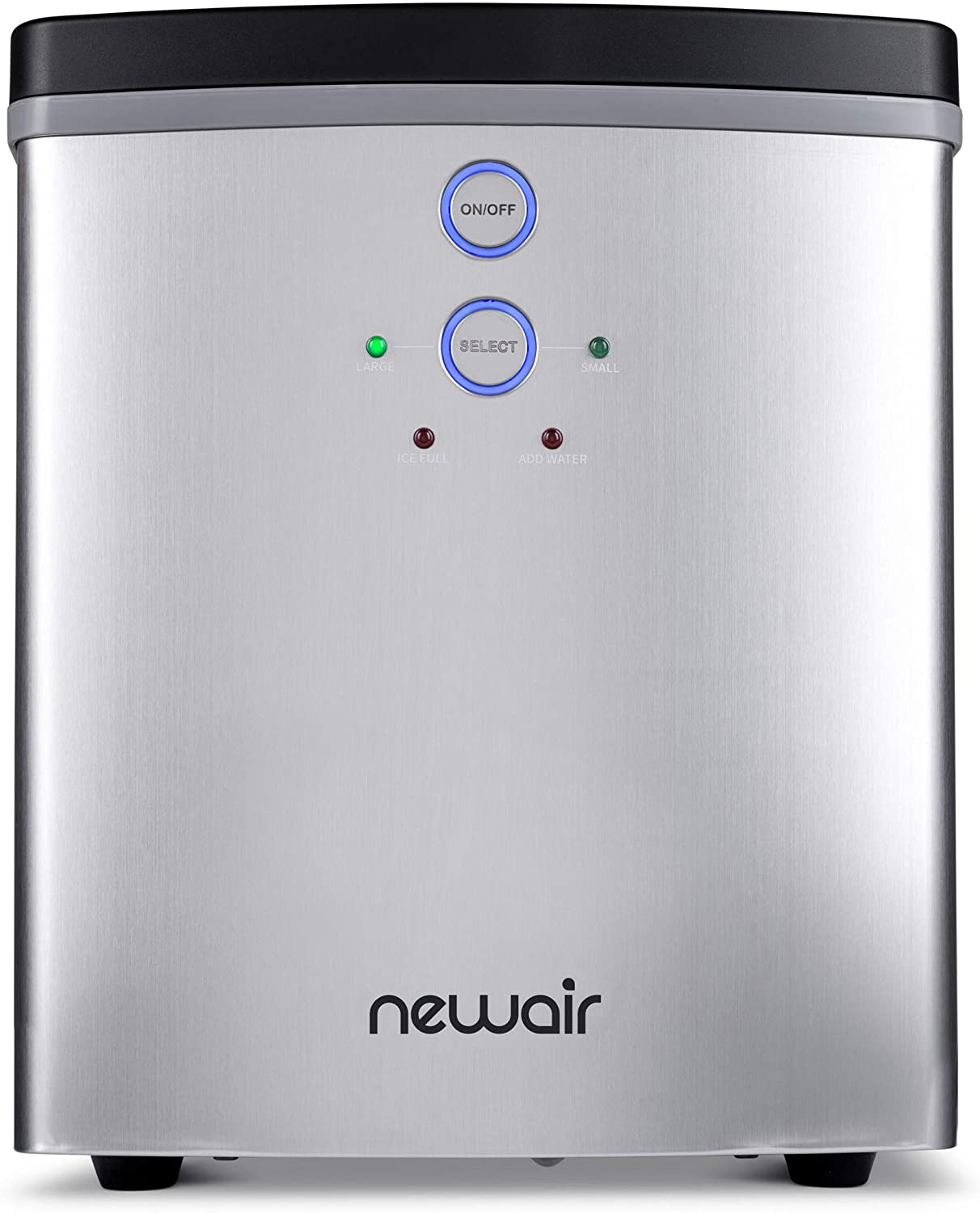 B07S6XWS5X NewAir Portable Ice Maker 33 lb 2 Ice Size Bullets Daily, Perfect Machine for Countertops, NIM033SS00 Silver