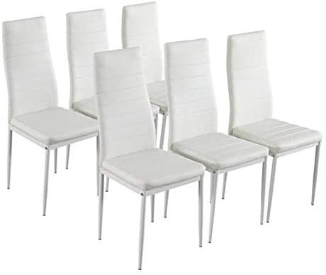 B07WJJ3SQD Only9left Set of 6 Dining Chairs High Back Elastic Seat Home Furniture, Ideal for Dining Room, Kitchen and Restaurant, Home Chair Set Wedding Party Chair Set