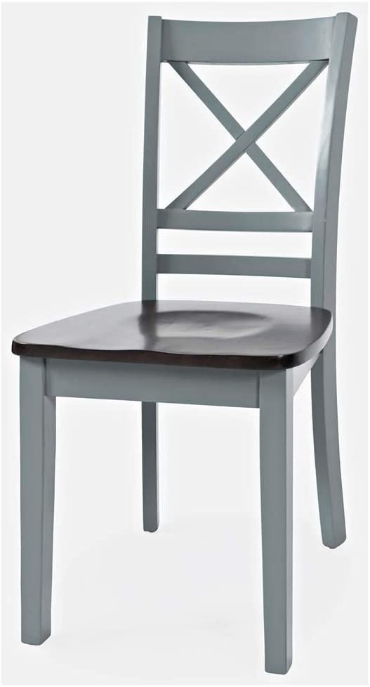 B07P6DK98Z Jofran Asbury Park X Back Dining Chair Set, Grey/Autumn