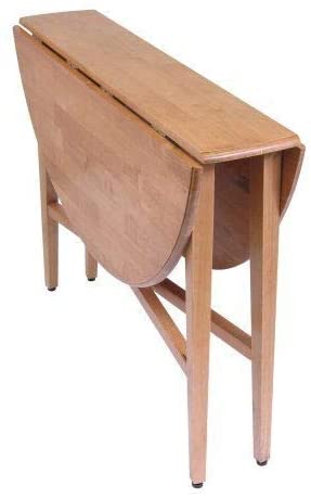B07PJVMDJP COLIBROX 42-inch Round Drop-Leaf Table Folding Dining Kitchen Accent Table (Walnut)