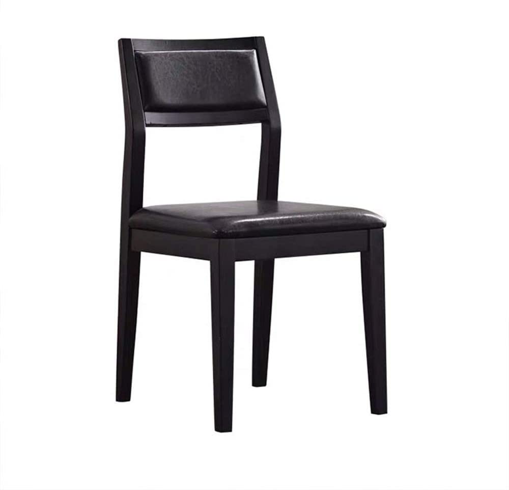B083BJG4W9 GEQWE Dining Chairs Wood Armless Chair Home Kitchen Dining Room Back Chairs W/PU Leather Padded Seat for Kitchen Dining Room (Color : Black, Size : 43X48X83CM)