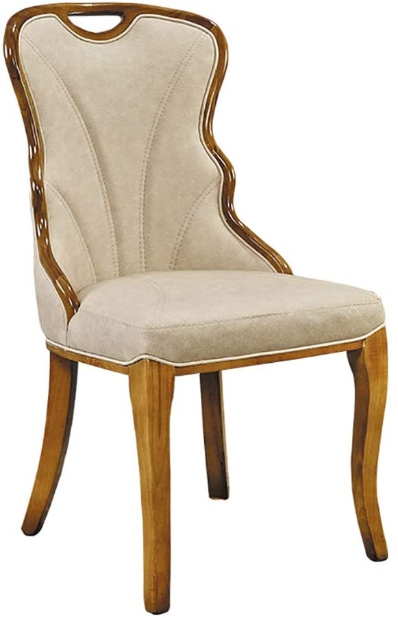 B08BRFLNS5 ROBDAE Dining Chair 2 Chairs Casual Dining Chair Solid Foam Sponge Cushion Comfortable Breathable Dining Chair for Kitchen Dining Room (Color : Beige, Size : 51cm x 50cm x 98cm)