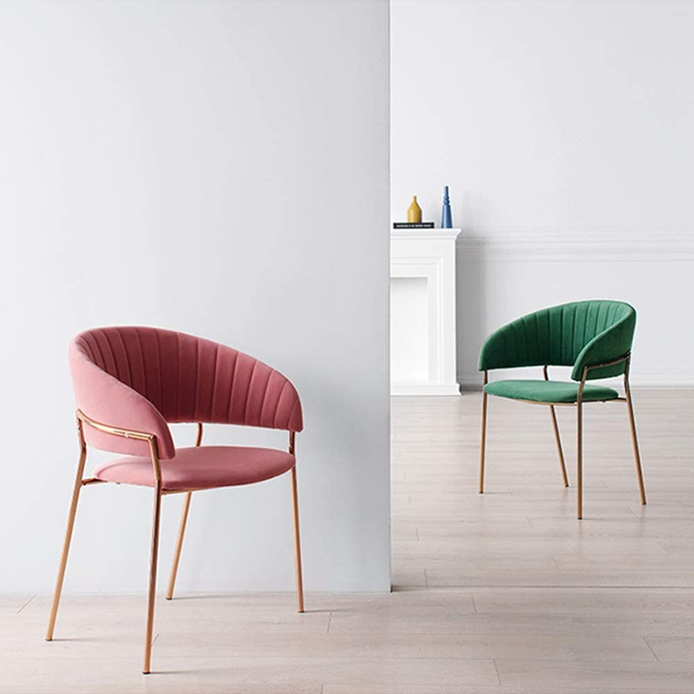 B08JC7ZVVQ Dining Chair Dining Chair With Armrests Pink/brass 61 X 49.5 X 76.5 CM Kitchen Chair Set Of 4 With Fine Velvet Dining Room Furniture Living Room Corner Chairs ( Color : Green , Size : 61X49.5X76.5cm )