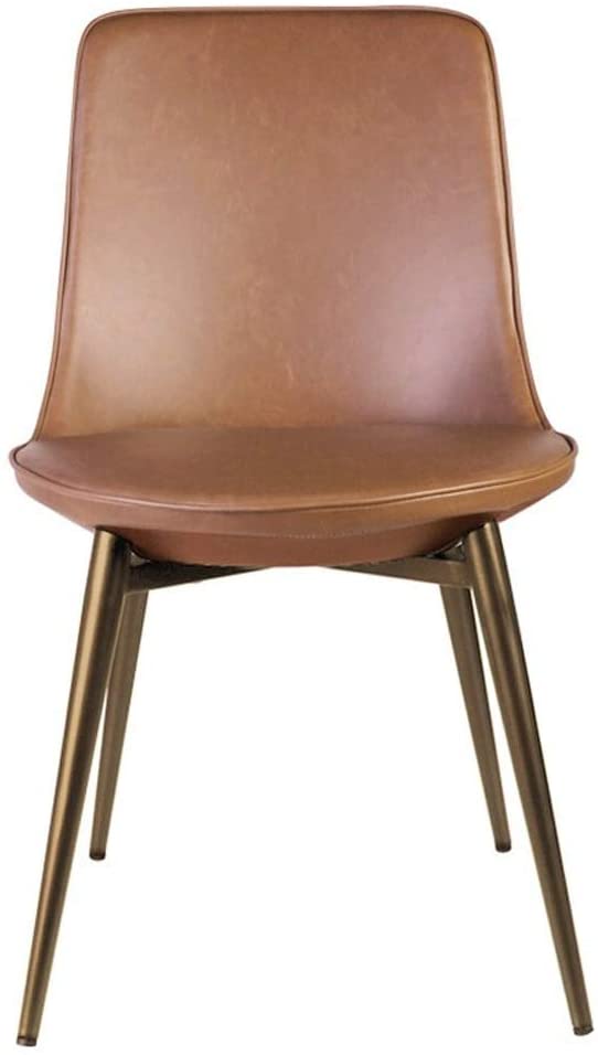 B0836JMPXX GEQWE Dining Chairs Leather Dining Chair Negotiation Chair Modern Minimalist Leisure Chair Waterproof for Kitchen Dining Room (Color : Brown, Size : 48x57x83cm)