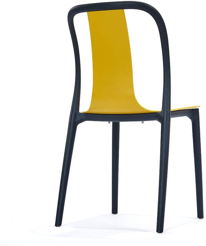 B083FHJXJ1 ROBDAE Dining Chair Modern Minimalist Casual Dining Chair Home Plastic Back Chair Commercial Creative for Kitchen Dining Room (Color : Yellow, Size : 44x49x88cm)