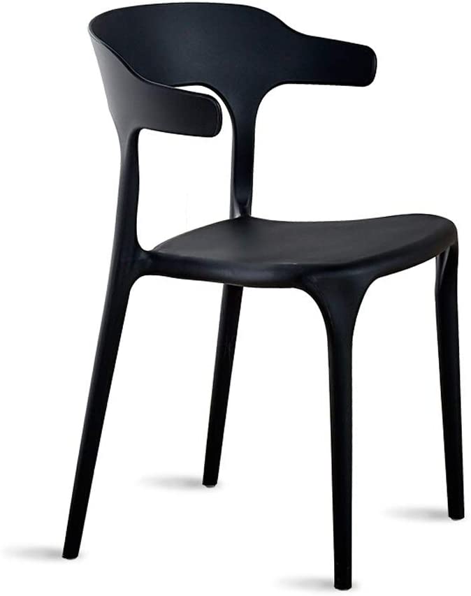B083FHM63S ROBDAE Dining Chair Plastic Chair Dining Chair Dresser Chair Suitable Cafe Restaurant Balcony for Kitchen Dining Room (Color : Black, Size : 51x48x77cm)