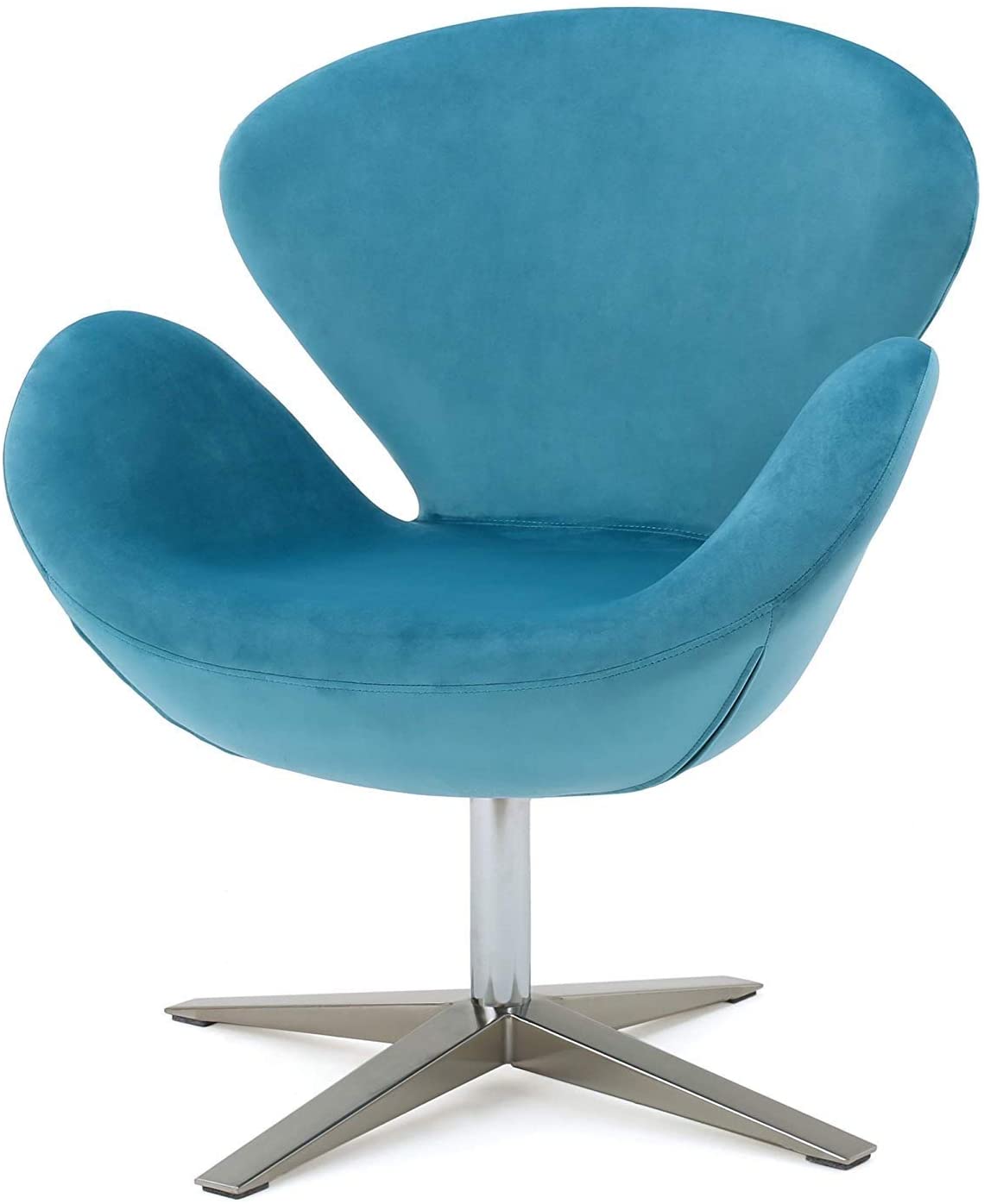 B07XZ84RGD HWZQHJY Velvet Contour Swivel Chair for Kitchen, Living Room and Dining Room, Blue