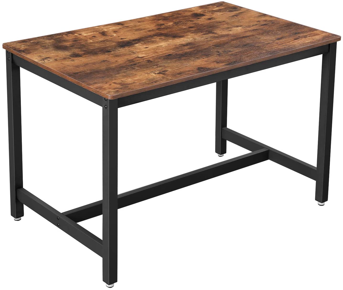 B07V9BXFHY VASAGLE ALINRU Dining Table for 4 People, Kitchen Table, 47.2 x 29.5 x 29.5 Inches, Heavy Duty Metal Frame, Industrial Style, for Living Room, Dining Room, Rustic Brown UKDT75X