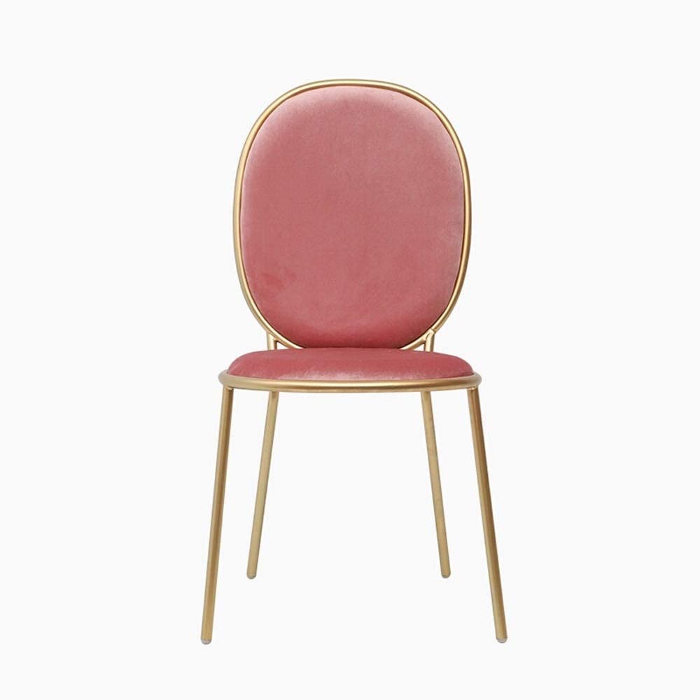 B0834QFYSD GEQWE Dining Chairs Nordic Dining Chair Modern Simple Makeup Back Chair European Dressing Nail Chair for Kitchen Dining Room (Color : Pink-2, Size : 45x45x95cm)