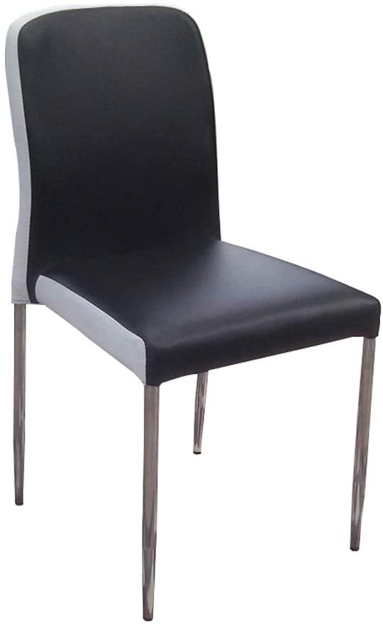 B07NV58G9J Dining chair Lxn Modern Simplicity Design Black and White Stainless Steel, PU Leather Cushion,Dining Room, Kitchen, Bedroom, Lounge Side Economic Type Chairs - 1pcs