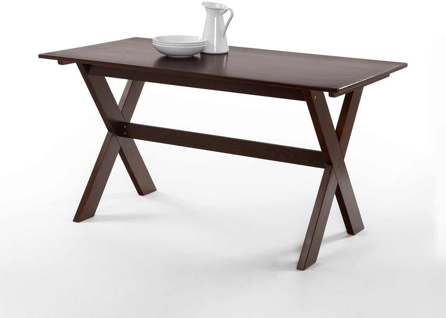 B077H88XWF Zinus William Trestle Large Wood Dining Table / Espresso