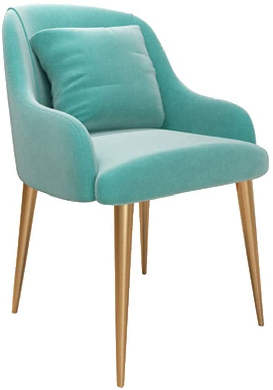 B087Z7PXZS Soft Velvet Dining Chair,for Living Room Bedroom Kitchen Lounge Dining Room Hotel Metal Legs Living Room Chairs (Color : Blue)
