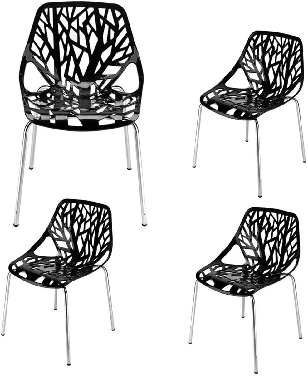 B08GC6V71R 4pcs Bird's Nest Style Lounge Chair Black Dining Chair Kitchen Chairs Modern Dining Room, Living Room Chairs