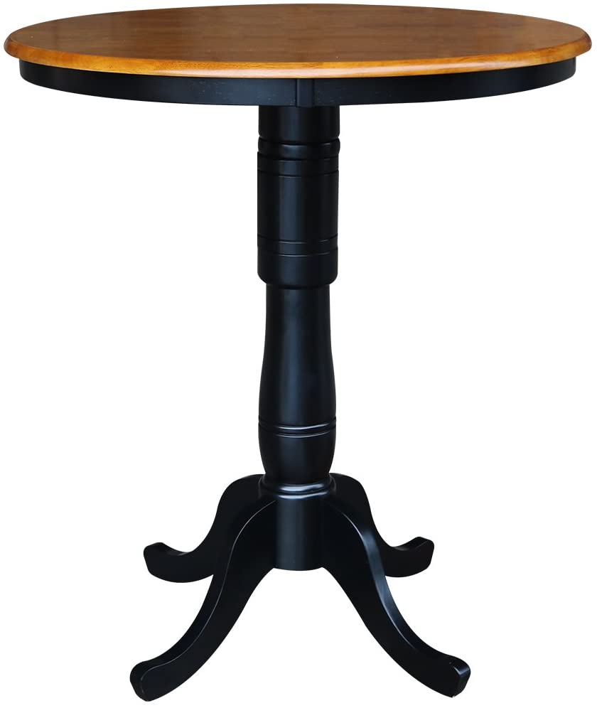 B009K0NVZW International Concepts 36-Inch Round by 42-Inch High Top Ped Table, Black/Cherry