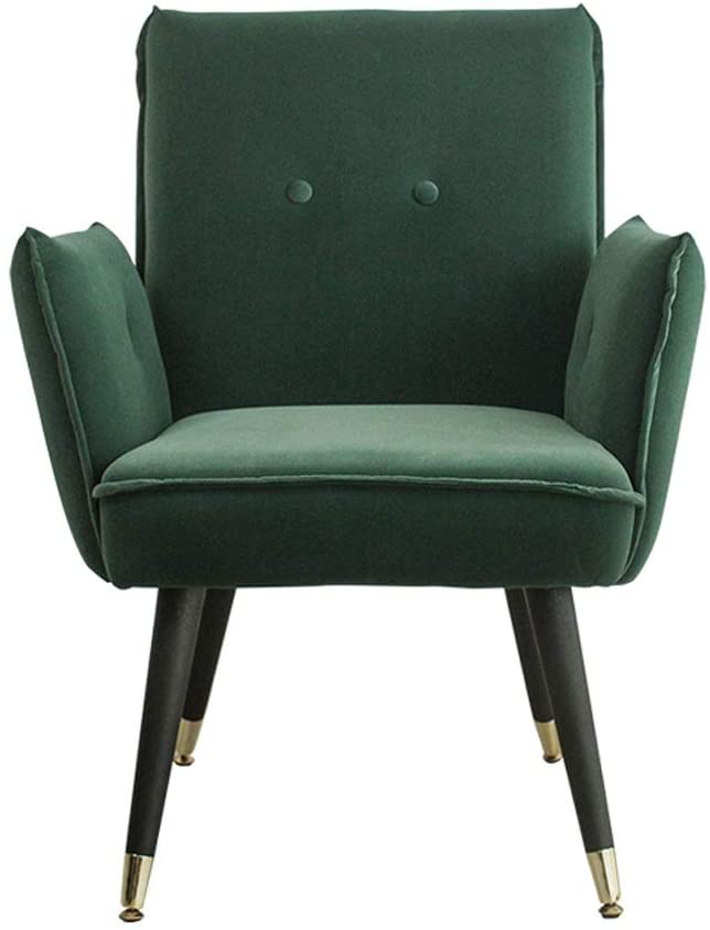B088LWKQVT Soft Velvet Dining Chair,for Kitchen Lounging Cafeterias Living Room Desk Patio Terrace Solid Wood Chair (Color : Green)