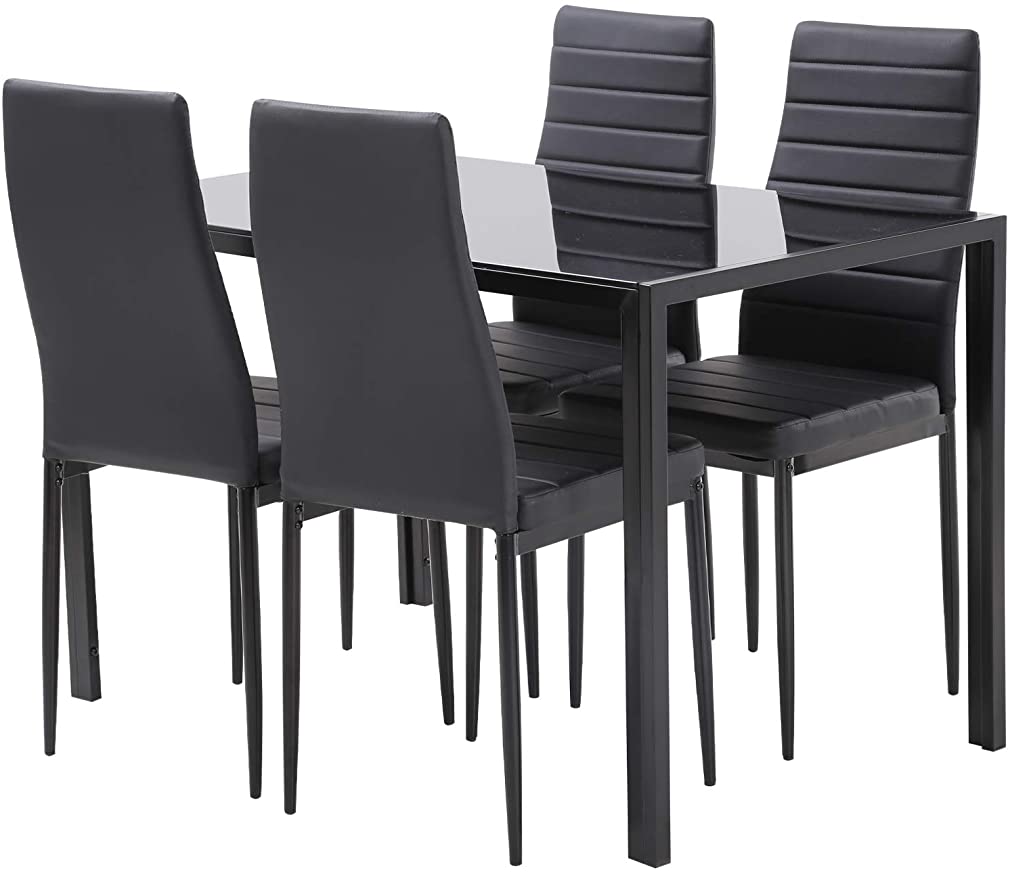 B083ZS9Z9Z FDW Dining Table Set Dining Table Dining Room Table Set for Small Spaces Kitchen Table and Chairs for 4 Table with Chairs Home Furniture Rectangular Modern