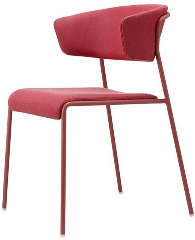 B08QM73R4W PENFU Chair Dining Chairs Leisure Time Modern Kitchen Furniture Dining Chairs Living Room Chair Seat Cushions for Enjoying Afternoon Tea for Restaurant Lounge (Color : Red, Size : 51x56x77cm)