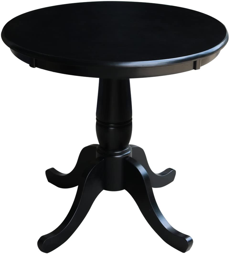 B008UAIWUM International Concepts 30-Inch Round by 30-Inch High Top Ped Table, Black