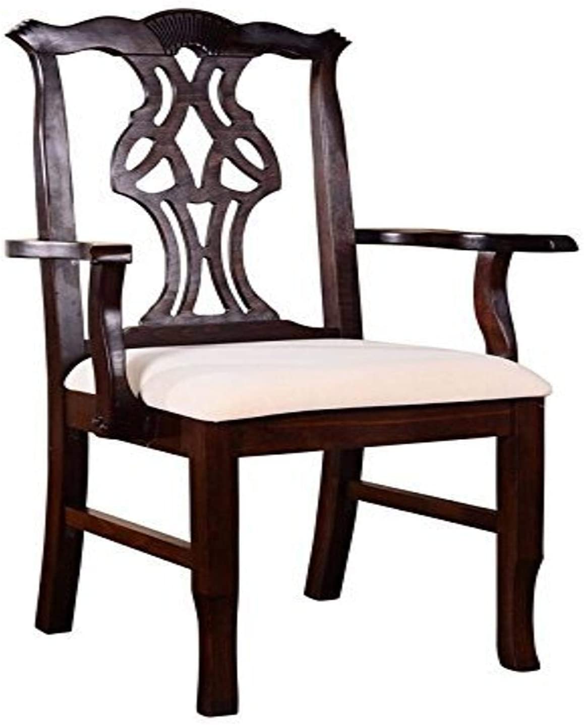 B01N2JKOR9 Beechwood Mountain Bsd-6A-W Solid Beech Wood Arm Chair in Walnut for Kitchen & Dining, NA