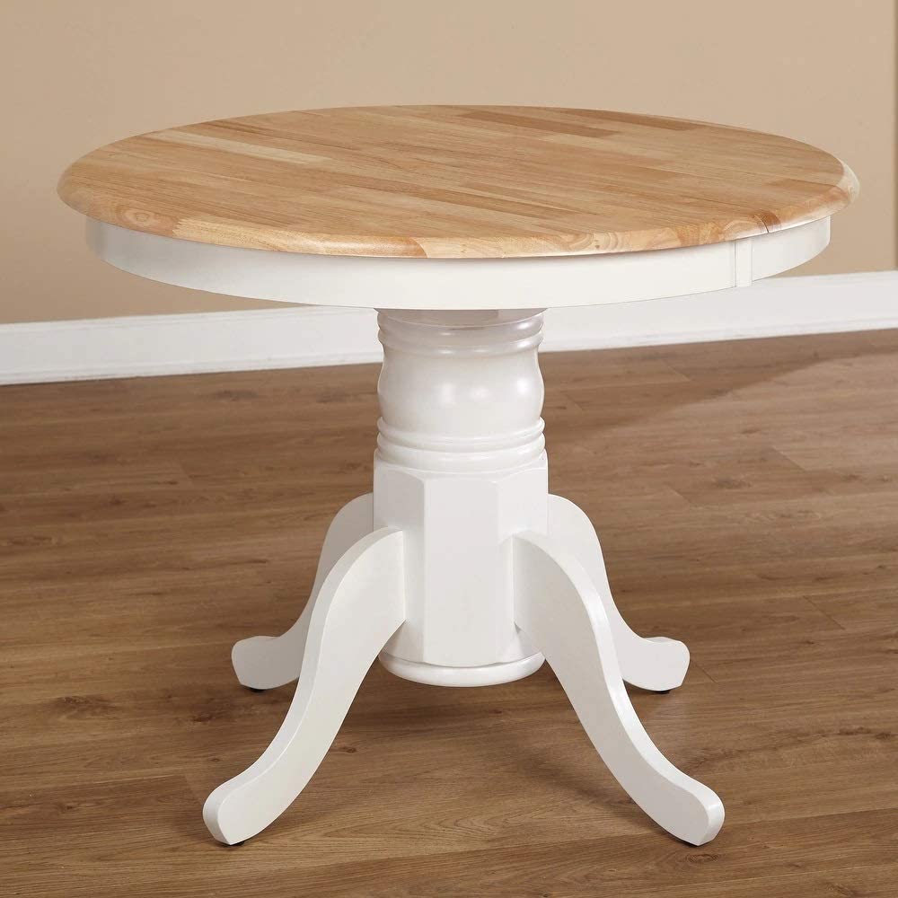 B0105QU1ZW Simple Living Products Expandable Oak Pedestal Round Dining Table