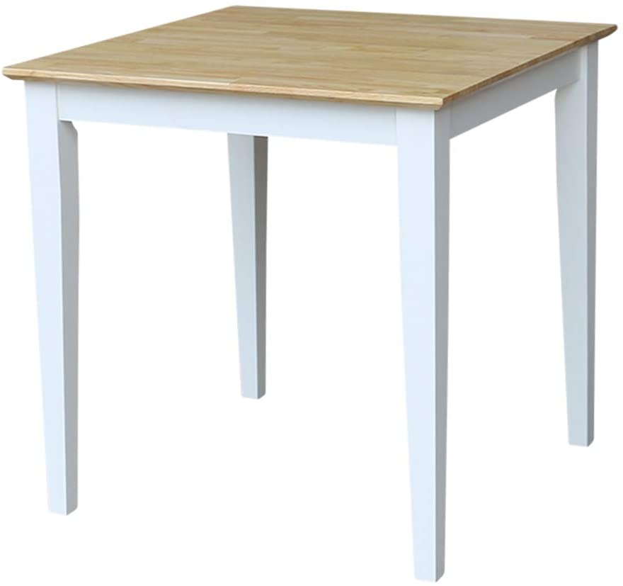 B00AO0Z0ZG International Concepts Solid Wood Dining Table with Shaker Legs, White/Natural