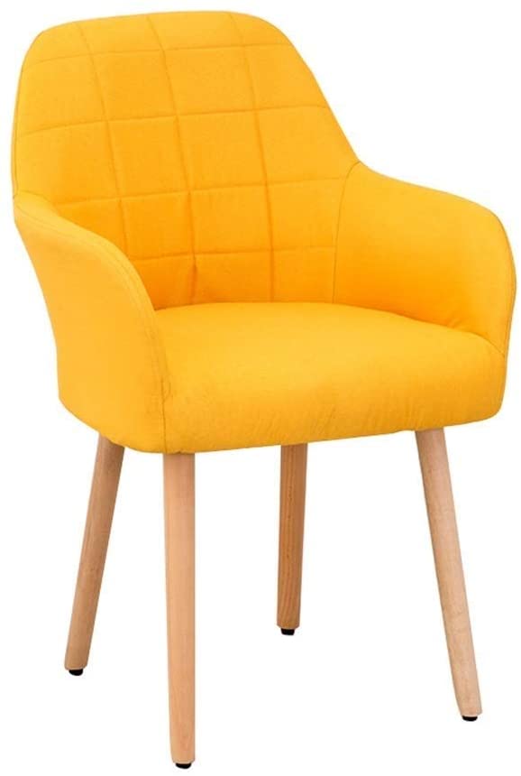 B082MGRTKN Wlnnes Modern Style Dining Chair Mid Century Modern Chair, Lounge Wooden Chair for Kitchen, Dining,Bedroom, Living Room Side Chairs 5 Colors (Color : Yellow)