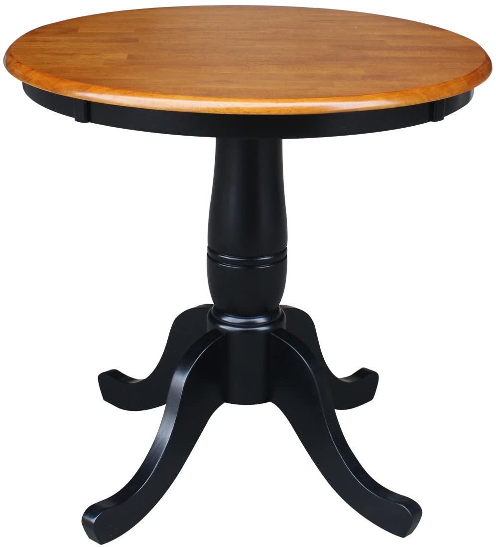 B009K0NUJO International Concepts 30-Inch Round by 30-Inch High Top Ped Table, Black/Cherry