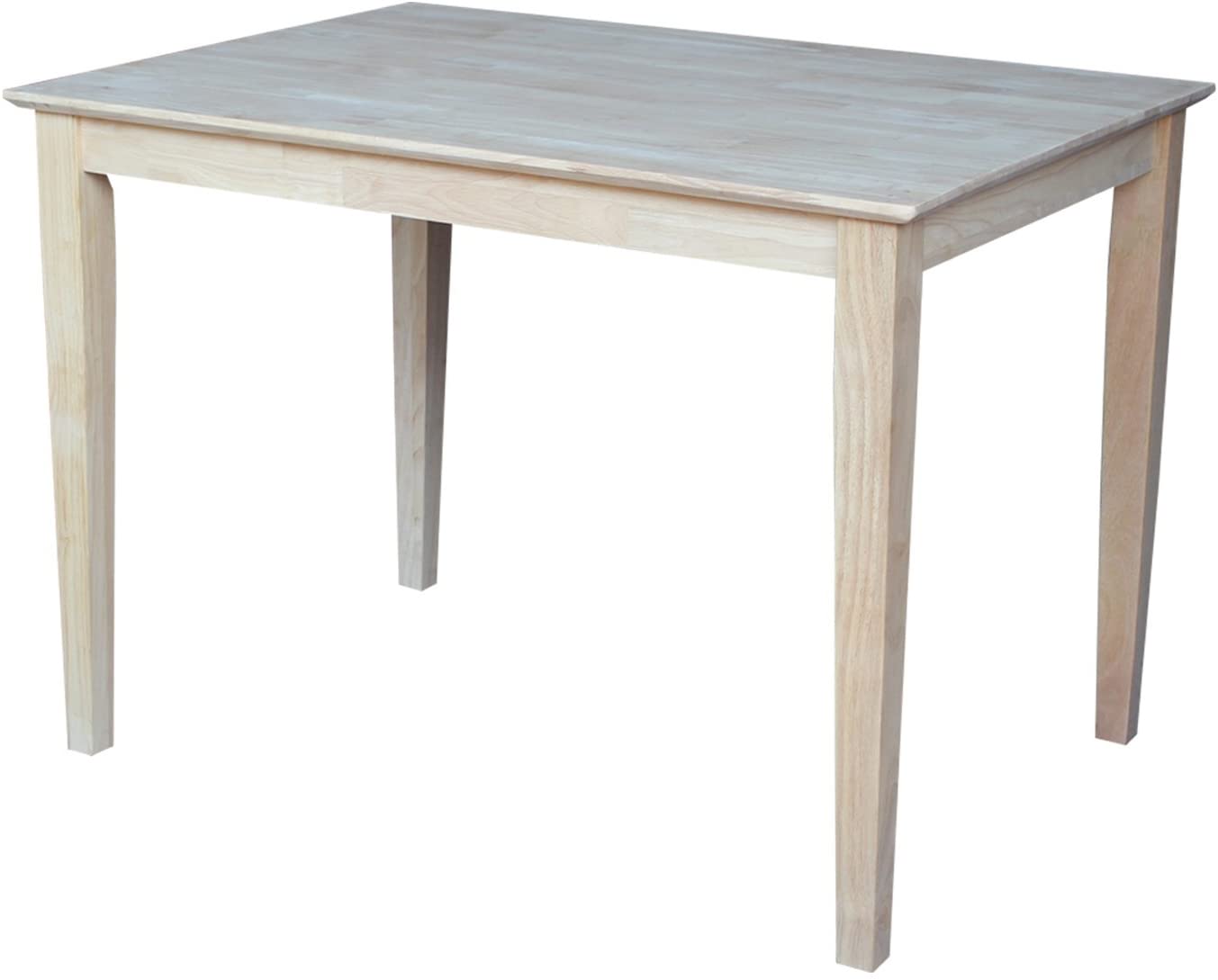 B00ABDYV7Y International Concepts Solid Wood Top Table with Shaker Legs, Standard Height