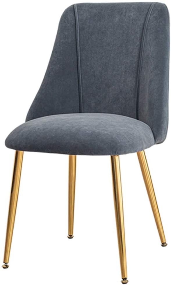 B083WGS4LF LJFYXZ Modern Design Dining Chairs Dressing Chair Velvet Cushion Kitchen Chair High-Density Sponge Filling for Dining Room, Kitchen, Study Golden Metal Back (Color : Gray)