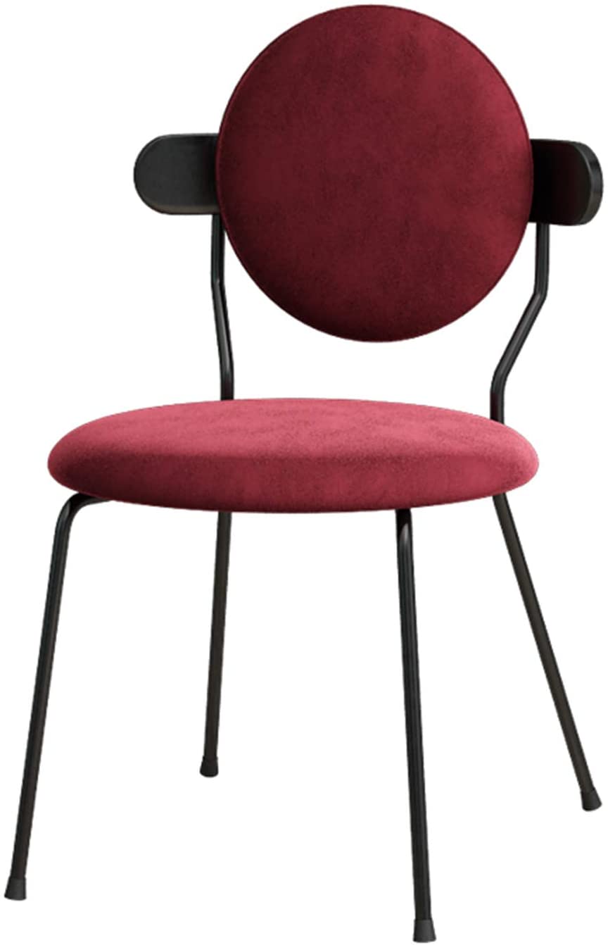 B08NBDV7D3 ZXCASDF Dining Room Chairs Kitchen Living Room Chairs Vanity Makeup Leisure Accent Upholstered Side Chairs with Soft Velvet Seat Backrest and Style Metal Legs,Red