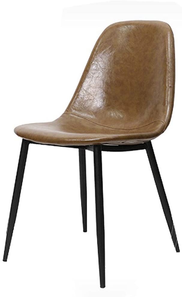 B07TB8TG4M LHHL Iron Dining Chairs Soft Seat Living Room Chairs with Metal Style Sturdy Metal Legs Kitchen Chairs for Dining Room Desk Lounge Cafeterias (Color : Brown)
