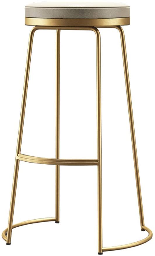 B0828SH2YR Bar Chair Metal Dining Chair Home Bar Stool Cotton Padded High Chair, Suitable for Family, Kitchen, Bar, Restaurant,bar (Color : Gold, Size : 75cm)