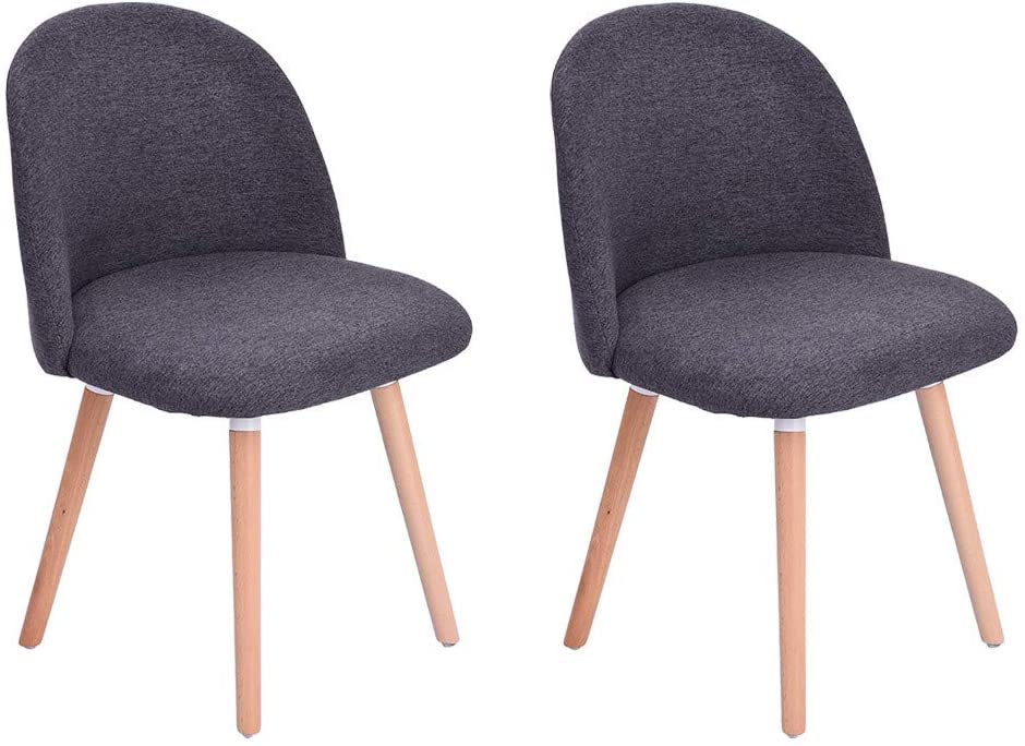 B0866XW4LM SDstore Dining Chairs Modern Kitchen Room Chair Set of 2 Leisure Soft Comfortable and Delicate with Wooden Legs for Living Room Dining Room Gray