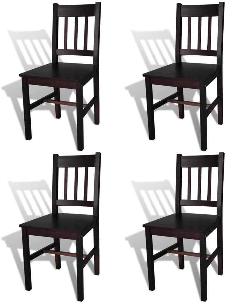 B07S8PHJS8 Furniture Chairs Kitchen Dining Room ChairsDining Chairs 4 pcs Wood Brown