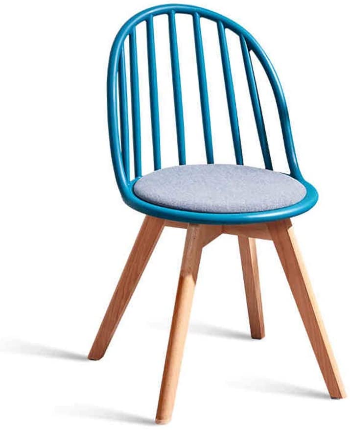 B083CT7D6P WFF Bar stools Solid Wood Dining Chairs, Chair Upholstered Fabric Dining, Room Chairs Kitchen Chairs, Leisure Chair, Backrest Chair (Set of 2) (Color : Blue, 数量 Quantity : Two Pieces)