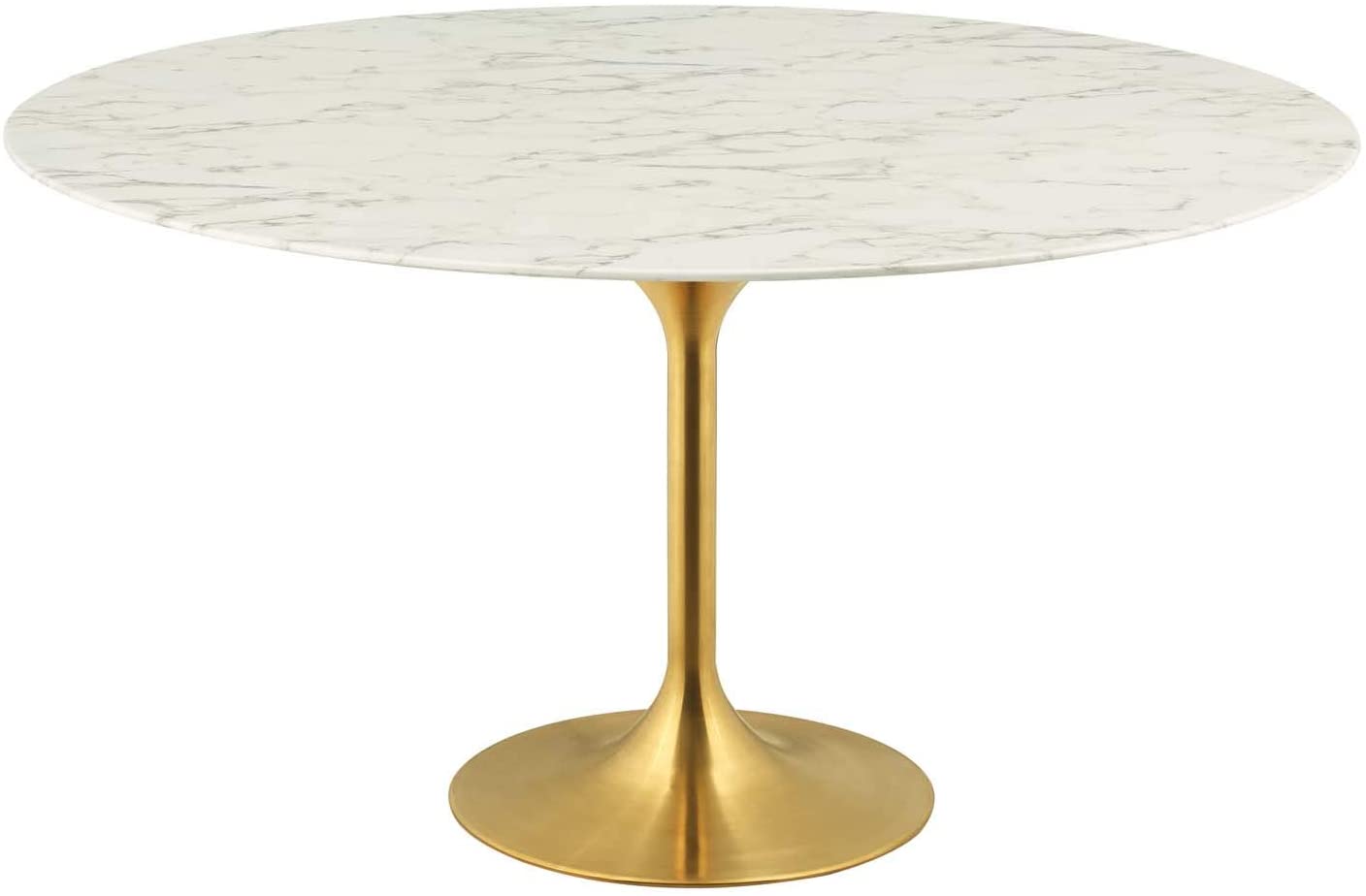 B07PFCR984 America Luxury - Tables Modern Deco Contemporary Kitchen Dining Room Dining Table, Metal Steel Artificial Marble, Gold White