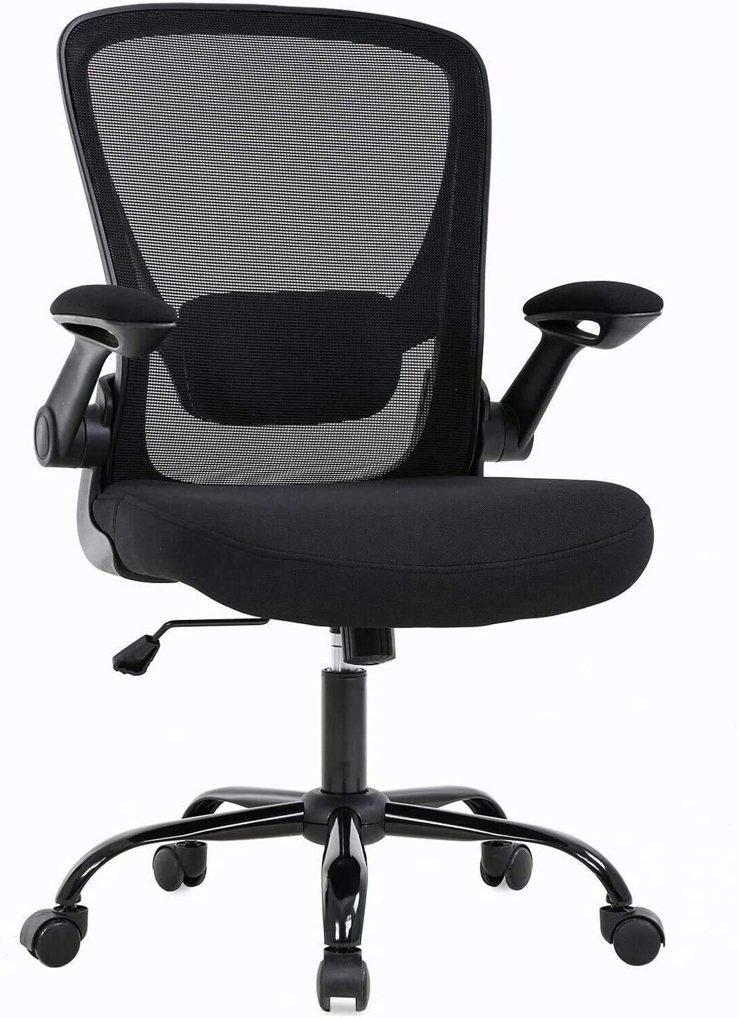 B08QZXZNT9 Executive Chair with Adjustable Lumbar Support Arms Headrest, High Back Mesh Home Office Chair, Ergonomic Desk Chair, Computer Chair, Arms Swivel