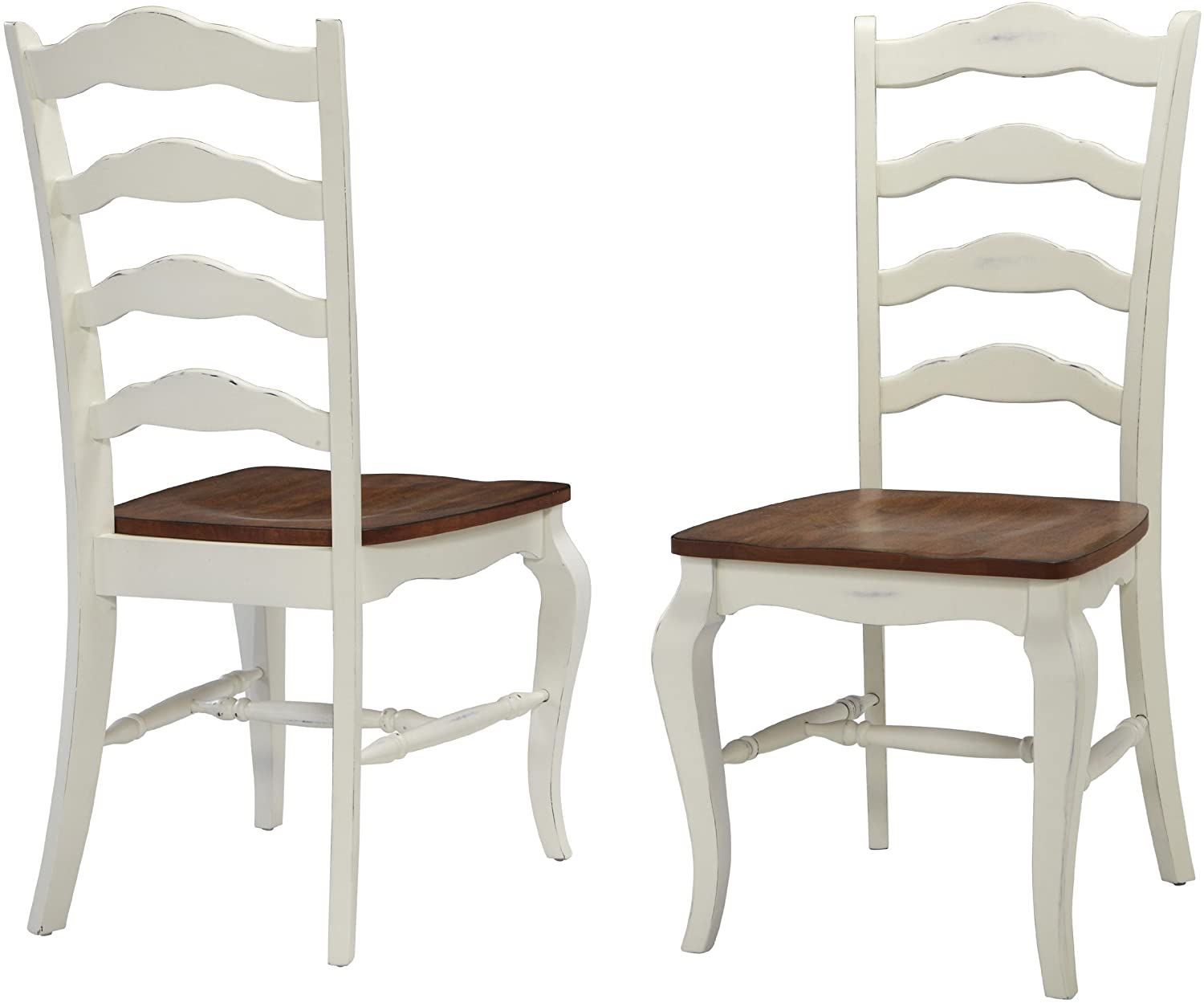 B00G12WGMG Home Styles French Countryside Oak/White Pair of Chairs with Distressed Oak and Rubbed White Finish