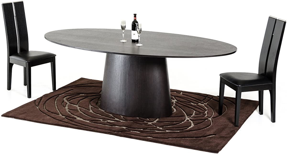 B071X8MPWV Limari Home The Darrin Collection Modern Veneer Finish Wood Contemporary Rustic Oval Kitchen Dining Room Table, Wenge